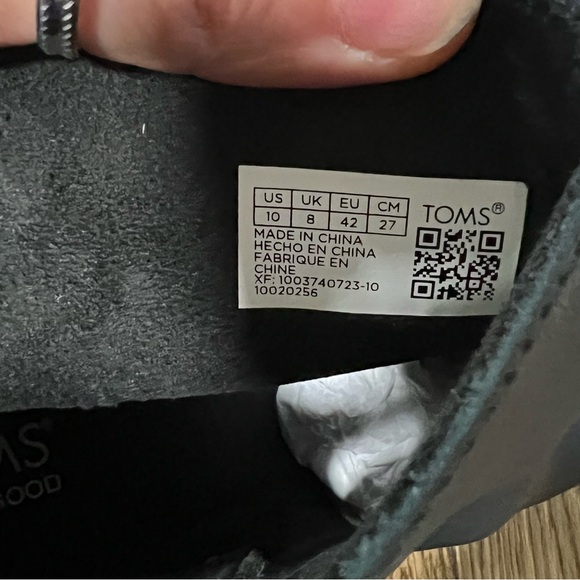 TOMS Black Heeled Ankle Boots size 10 - Picture 7 of 8